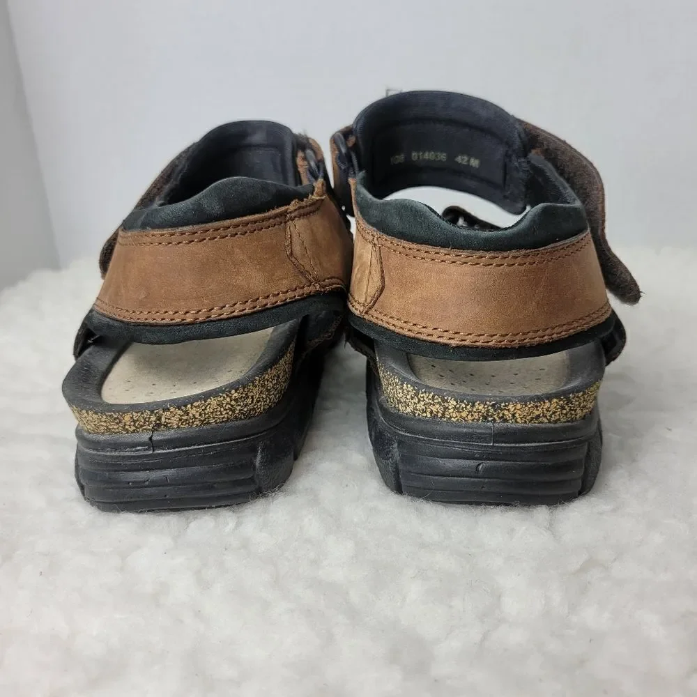 ECCO Cosmo Men's Size 9 Sandals  Brown Leather Shoes